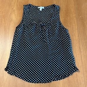 Park & Wolff Cotton & Silk Blend Tank Top, Scoop Neck Tie Front, Size S